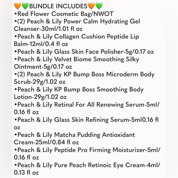 🧡💚PEACH & LILY 🧡💚14-Piece Skincare Bundle/Plus 3 Free Bonus P&L Items/NIB/NIP - Picture 5 of 9